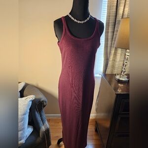 Old Navy Burgundy Ribbed Tank Maxi Dress